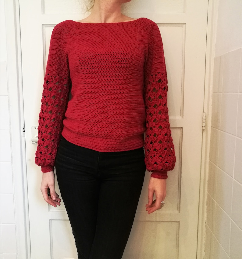 Lacey Leaves Sweater crochet pattern | Etsy