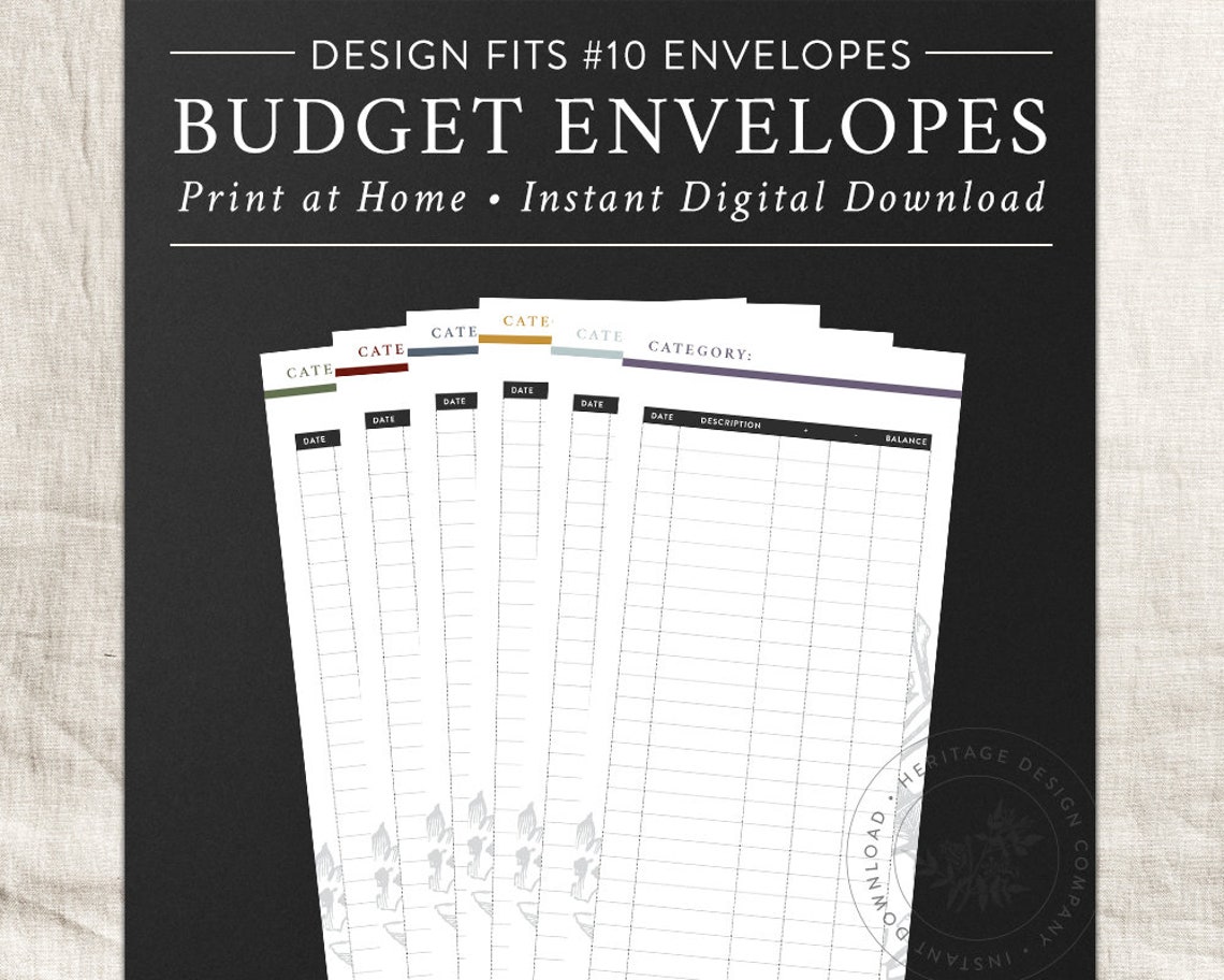 Printable Budget Envelopes 10 Business Envelope Expense Etsy