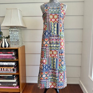 Vintage Maxi Dress | Southwest Print Dress | Printed Maxi Dress | Vintage Sundress | Vintage Shift Dress