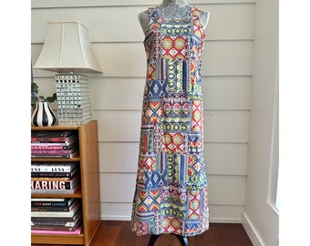 Vintage Maxi Dress | Southwest Print Dress | Printed Maxi Dress | Vintage Sundress | Vintage Shift Dress