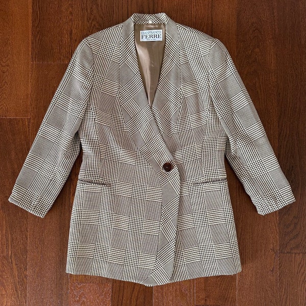 Vintage Gianfranco Ferré Blazer | Gianfranco Ferré Jacket | 1980s Blazer | 90s Blazer | Vintage Plaid Blazer | Italian Vintage