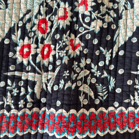 Vintage Indian Cotton Floral Print Quilted Jacket… - image 5