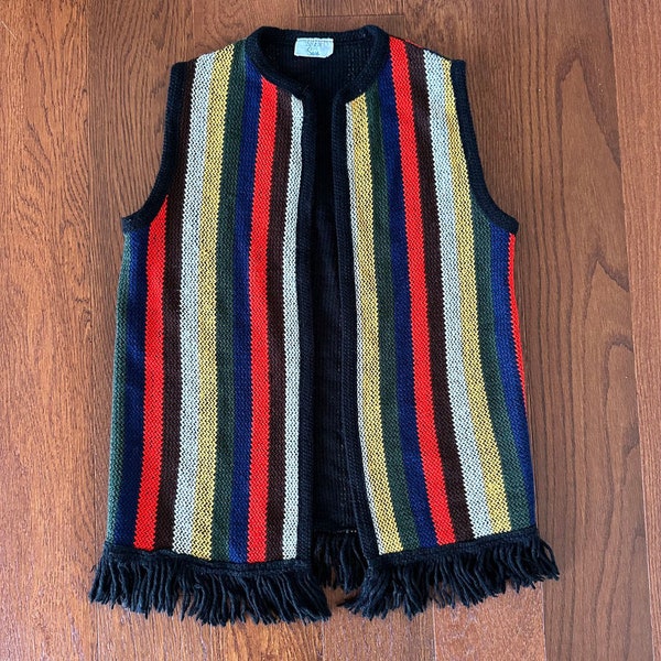 Vintage Vest | 70s Vest | Vintage Striped Vest | Vintage Sweater Vest | Vintage Sears Vest
