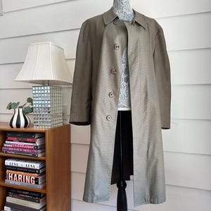 Vintage London Fog Coat | London Fog Maincoats |Vintage Trench Coat | Houndstooth Trench Coat