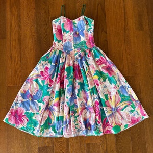 Vintage Floral Print Dress Vintage Cotton Dress Vintage Robbie