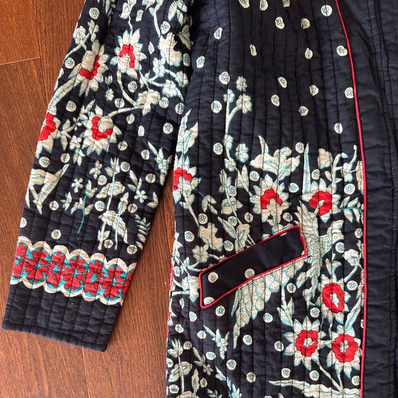 Vintage Indian Cotton Floral Print Quilted Jacket… - image 4