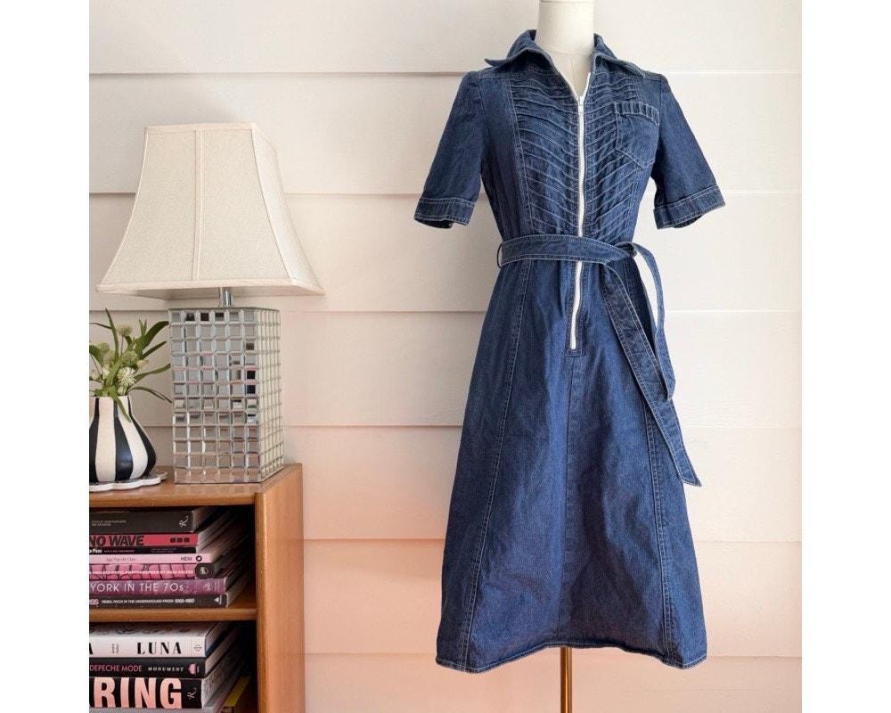 white christmas dresses Oh Snap 70s Denim Dress S/M – OMNIA main image 1