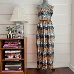 Vintage Sequin Strapless Maxi Dress with Shawl by Zeepha Couture Party Dress