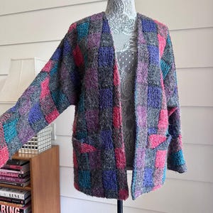 Vintage Plaid Jacket | Patchwork Print Jacket | Vintage Sweater Jacket | Cottage Core | Vintage Chore Coat | Christenfeld of California