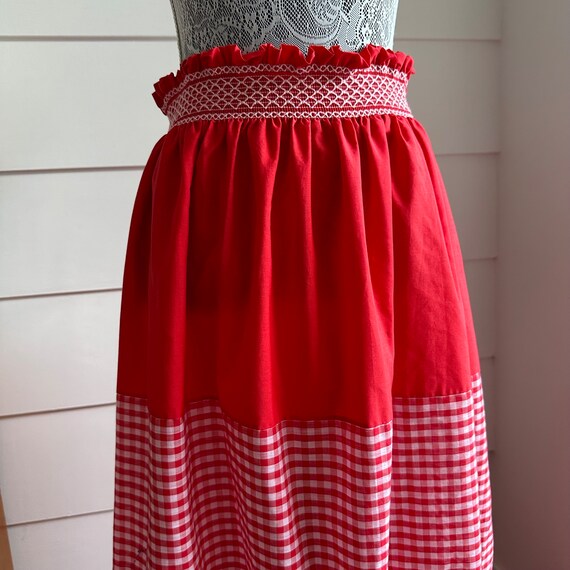 Vintage Maxi Skirt | Vintage Prairie Skirt | Red … - image 2