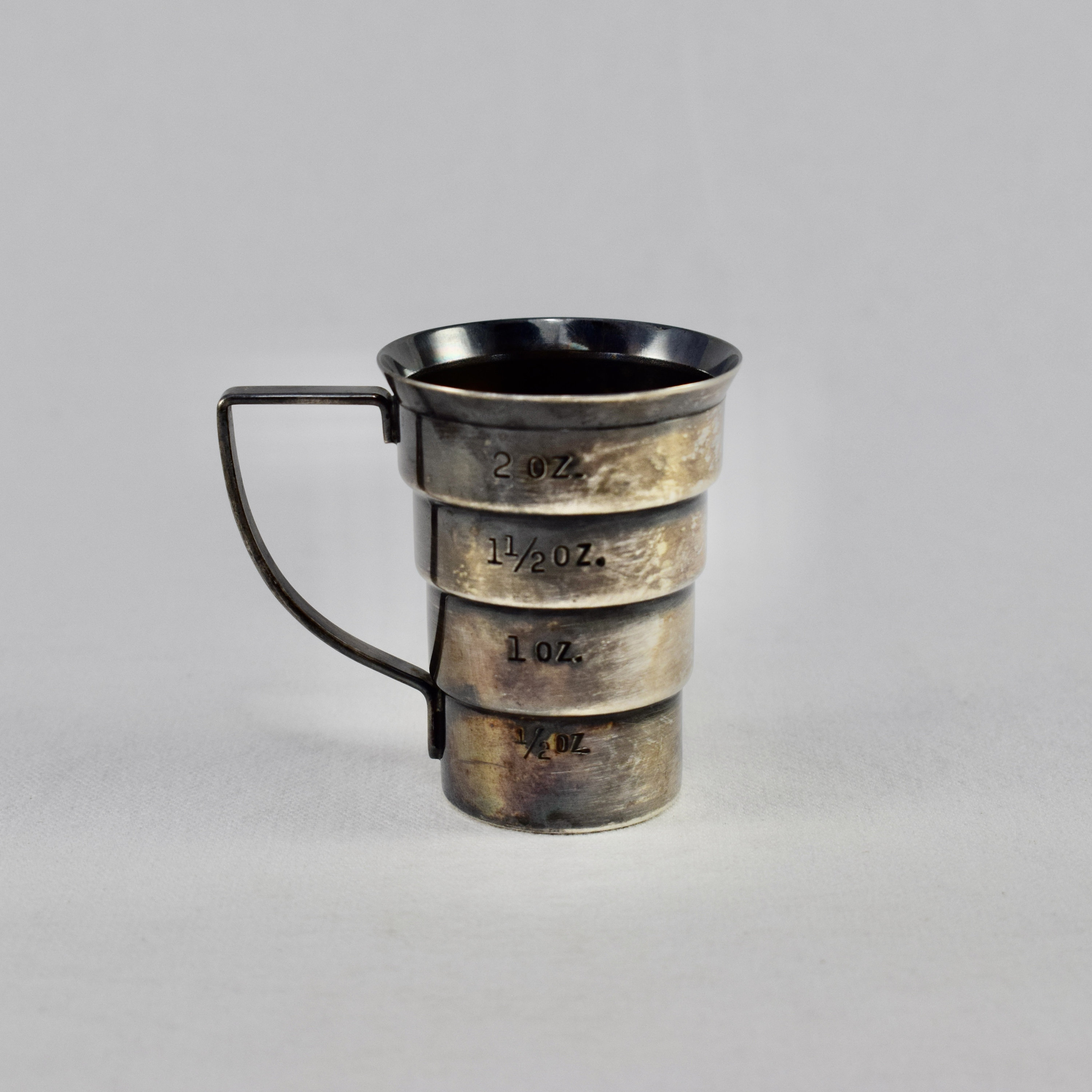 Midcentury Napier Silver Plated Stepped Jigger at 1stDibs