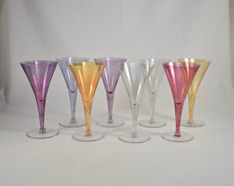 Mid Century Cocktail Glasses, Set of 8 Flutes