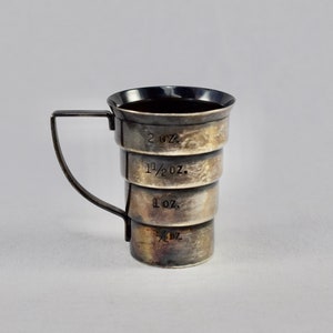 Napier Stepped Jigger, Cocktail Measuring Tool in Silverplate
