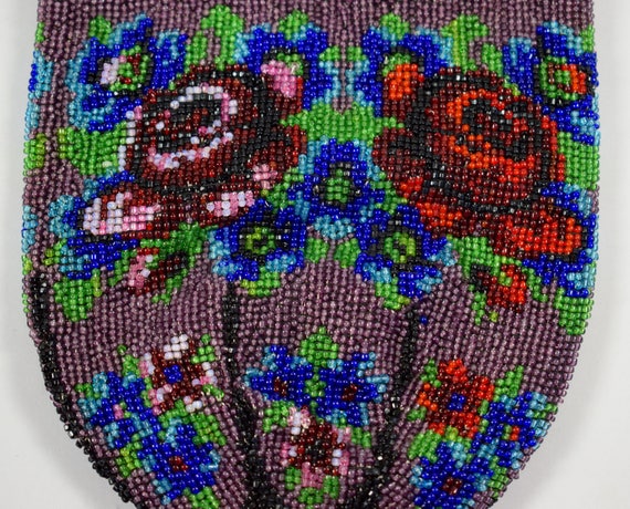 Victorian Beaded Drawstring Purse - image 2