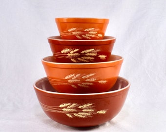 Pyrex Set Autumn Harvest Mixing Bowls