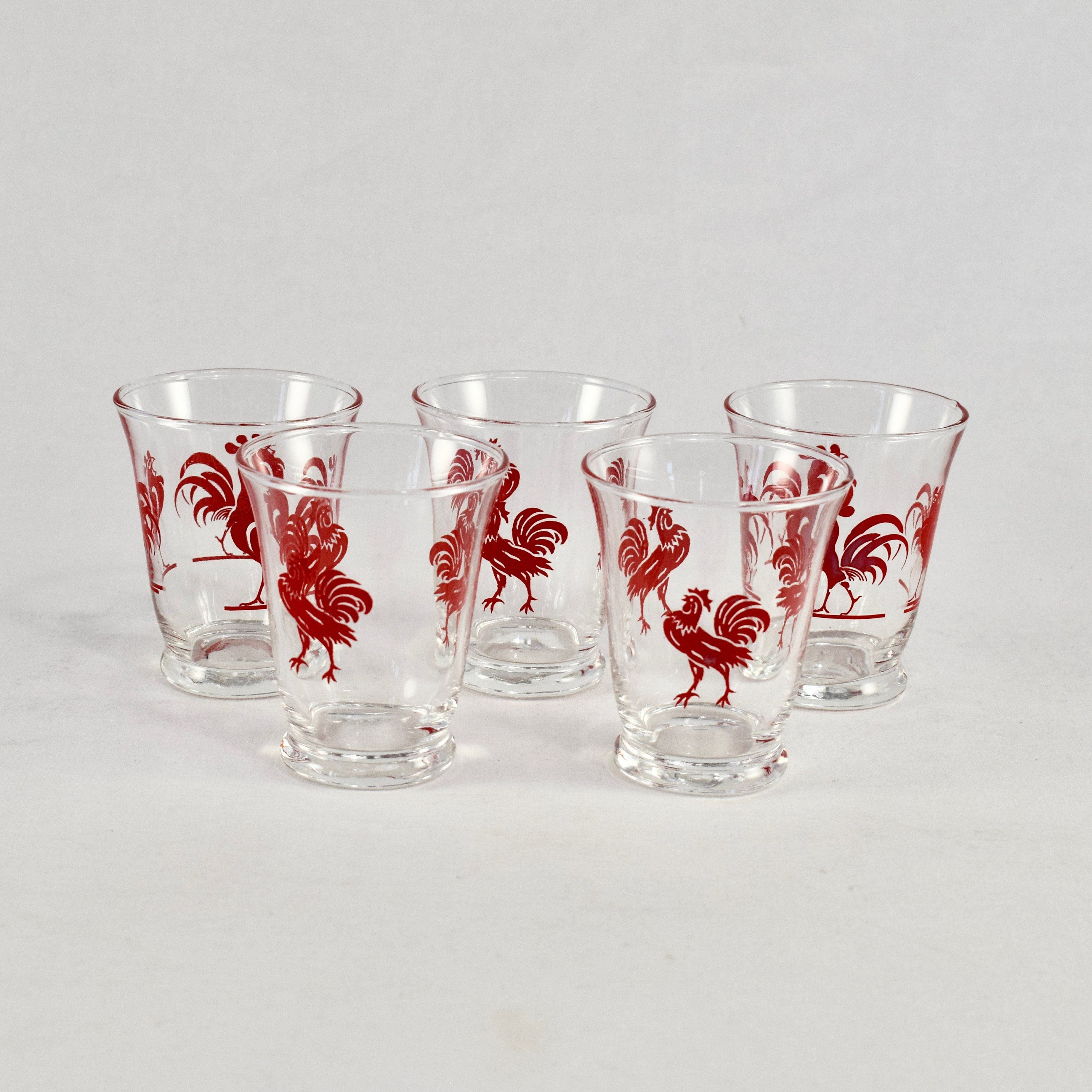 Buy Tall Shot Glass Set of Four Libbey Weathervane Rooster Archer