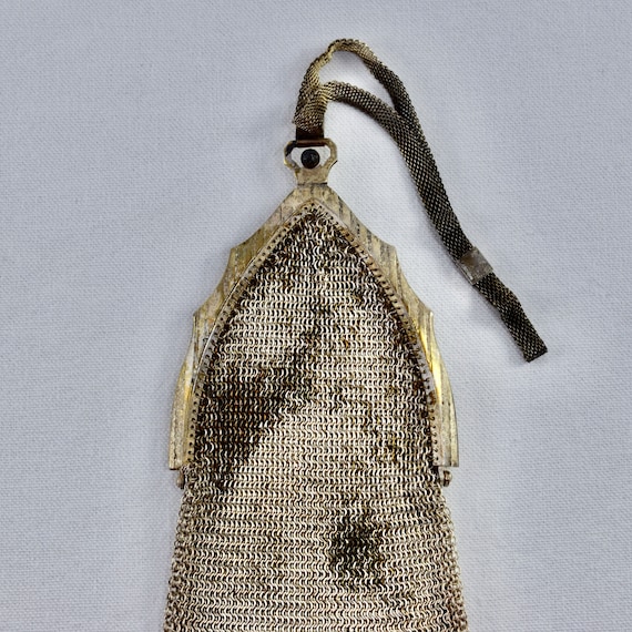 Whiting and Davis Mesh Wristlet, Art Deco Flapper… - image 4