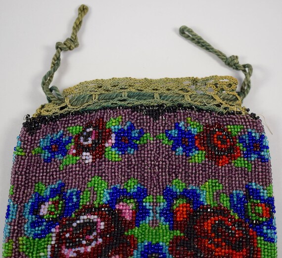 Victorian Beaded Drawstring Purse - image 3
