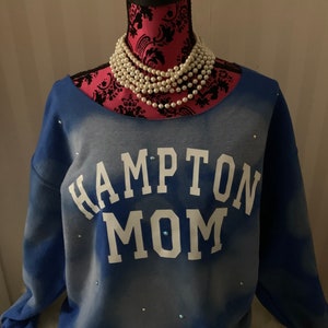 Hampton sweatshirt; College sweatshirt; HBCU mom sweatshirt; bleached mom sweatshirt;  off the shoulder sweatshirt; Hampton University