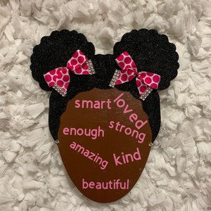 Little girl affirmation wall art; Afro puffs affirmation plaque; little black girl art; black girl magic art