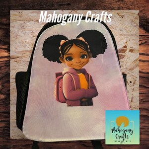 black girl backpack; African American girl backpack; girl book bag; custom backpack; back to school bag