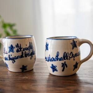 ヴィンテージ マーシャル陶器 テキサスマグセット | ラスティックストーンウェア コバルトブルー | ファームハウスキッチン