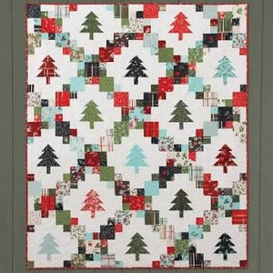 Evergreen Quilt Pattern by Cluck Cluck Sew | Christmas Tree Quilt | Layer Cake & Fat Quarter Friendly | 4 Sizes | CCS #215