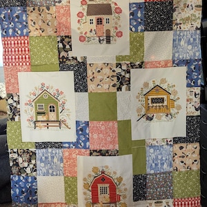 Picture Perfect Quilt Kit | Henhouse by Gingiber for Moda Fabrics | Farmhouse Quilt Kit | 56x72 Quilt | Pattern & Binding Included