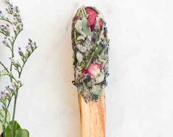 Smudge Pop // Palo Santo // Sustainably Harvested  // Smudging Stick // Natural Incense // Dried Herbs // Beeswax