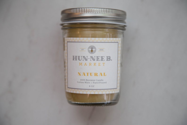 Cute Little Glass Jar Hand Poured Beeswax Honey Candles Free Shipping!