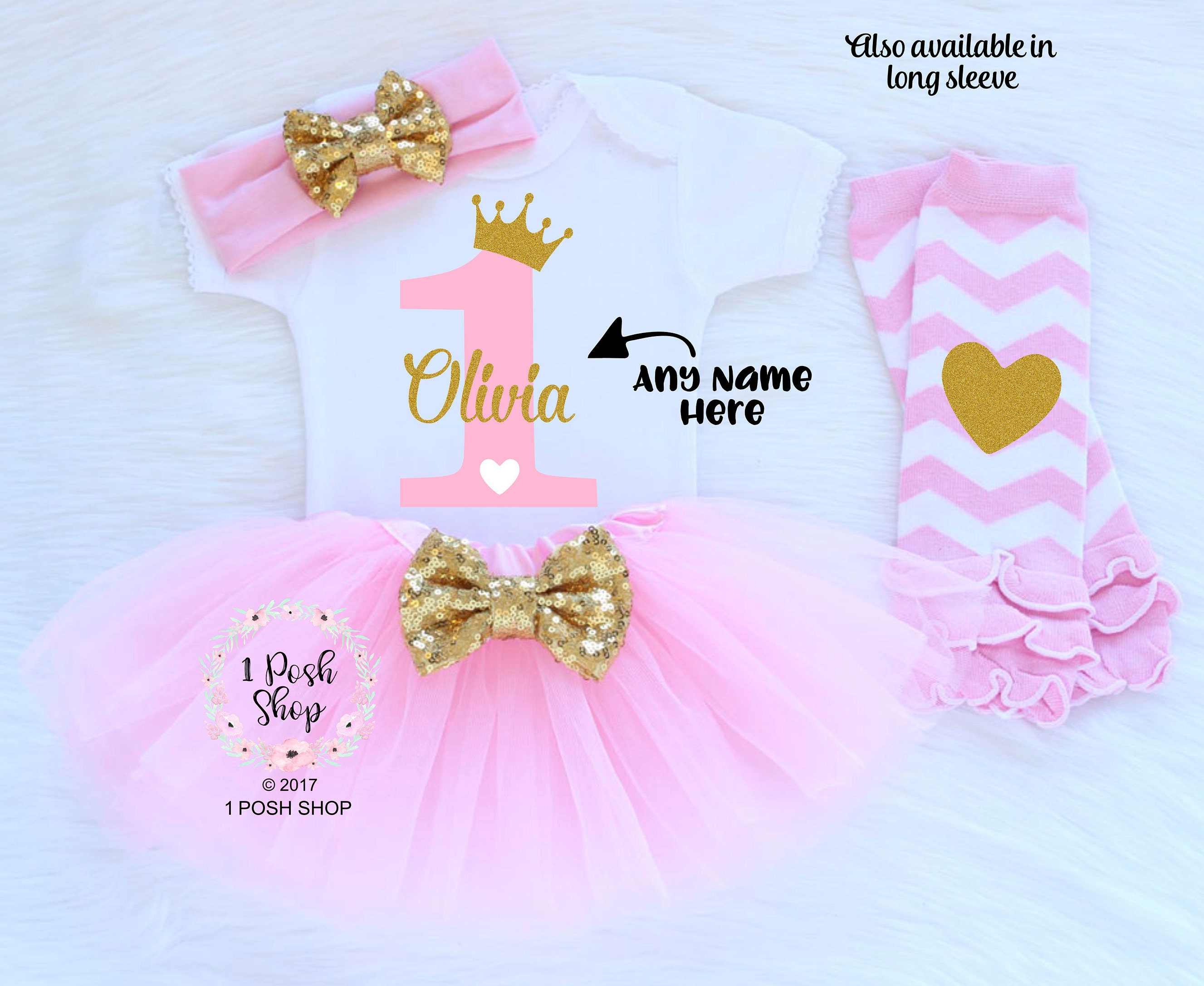 Personalized First Birthday Outfit Girl 1st Birthday Girl Etsy