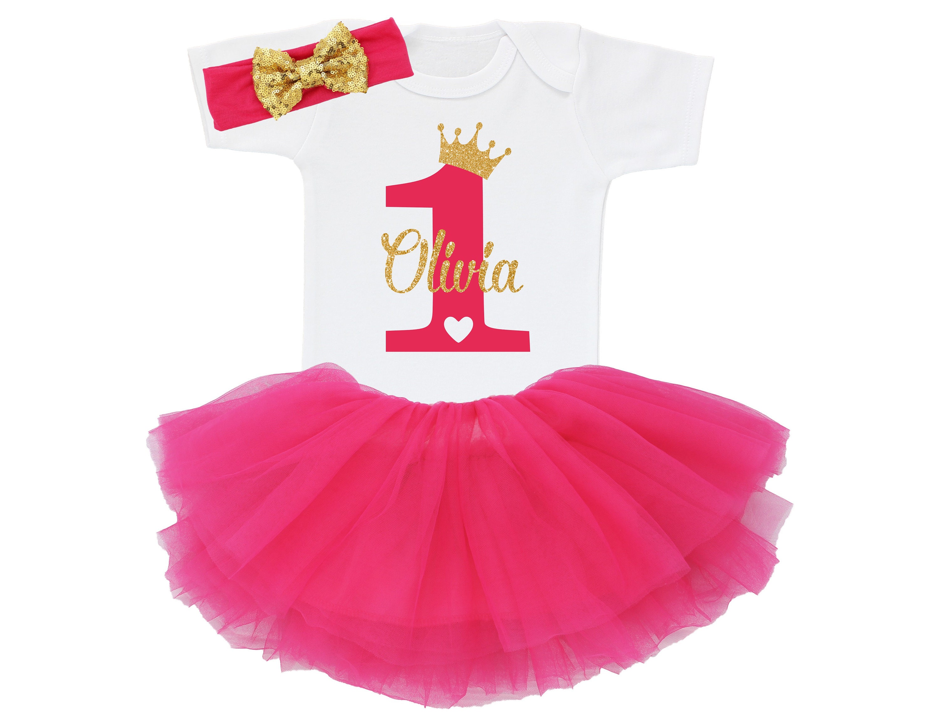 Baby Girl 1st Birthday Outfit Personalized Girl Baby First Etsy