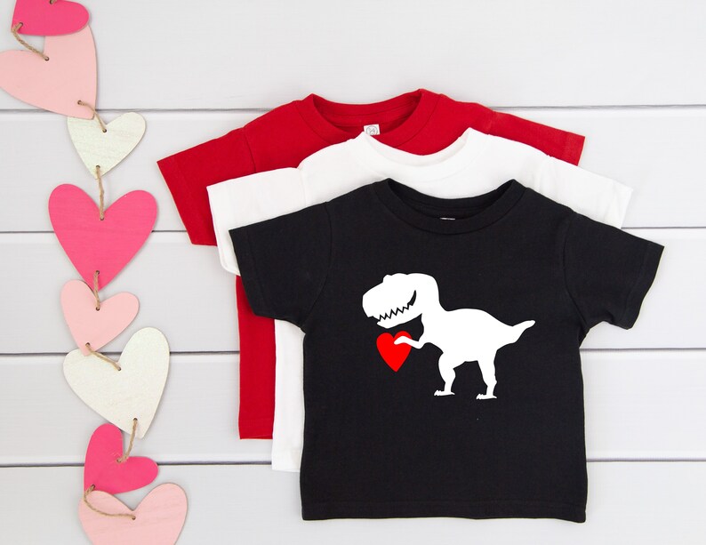 Cute Dino Valentines Day Shirt Boys Valentine's Day image 1