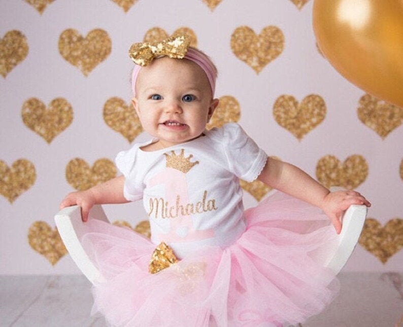 Baby Girl 1st Birthday Outfit Personalized Girl Baby First Etsy