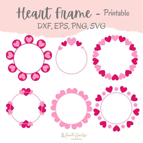HEART FRAME Printable Hearths SVG Digital Download Instant - Etsy