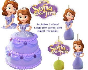 Sofia the First Cake Topper Printables -- DIGITAL -- Also works on cupcakes and cake pops!