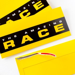 Amazing Race yellow tear-strip envelopes - Set of 10