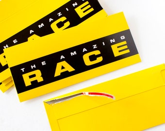 Amazing Race yellow tear-strip envelopes - Set of 10