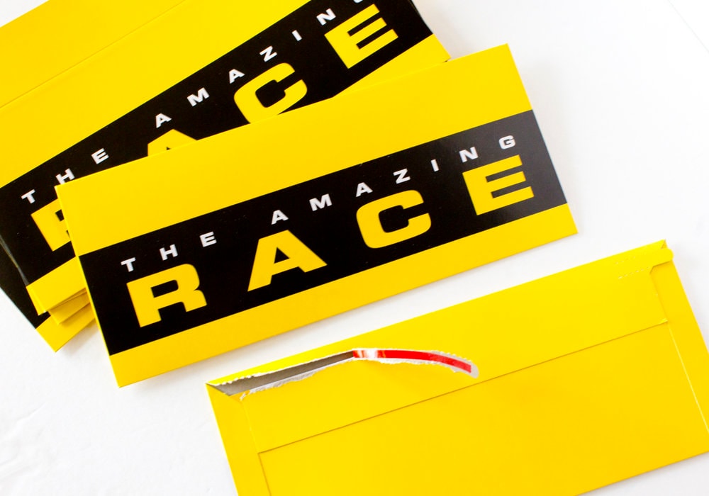 amazing race yellow tear strip envelopes set of 10 etsy