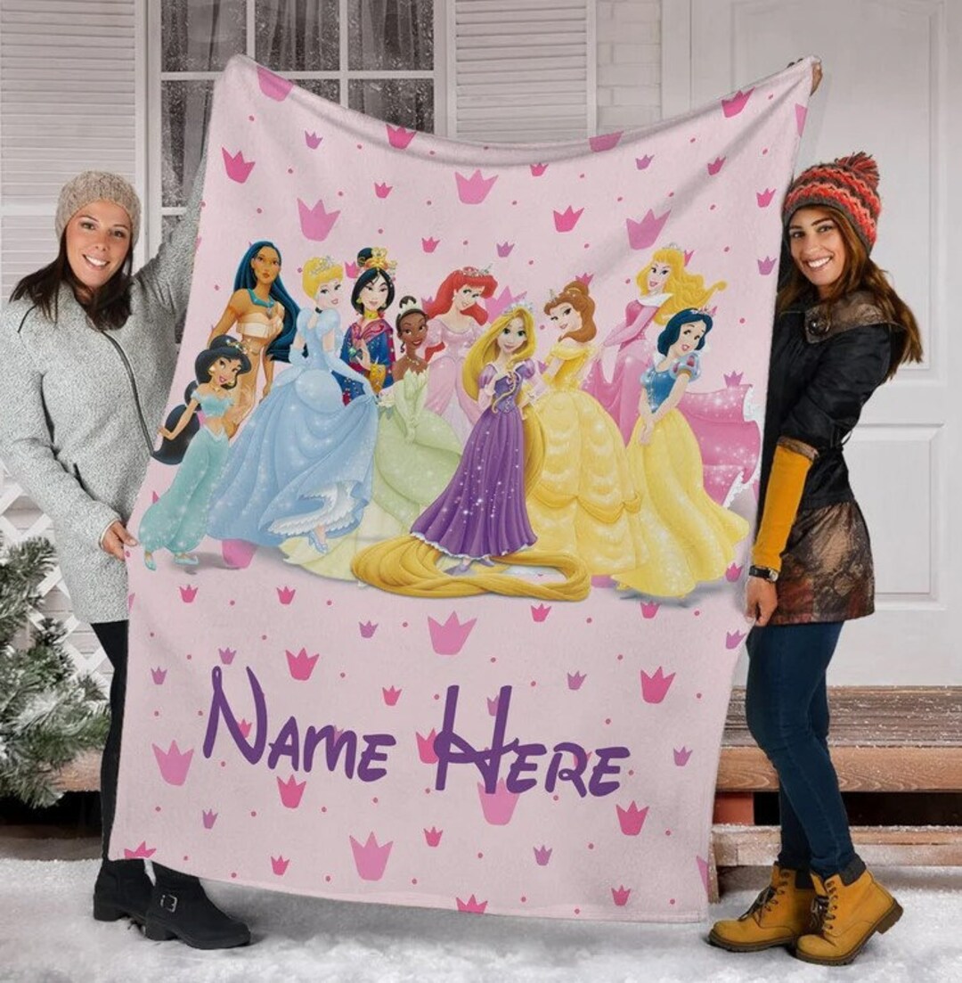 Personalized Princess Blanket Disney Princess Blanket Etsy