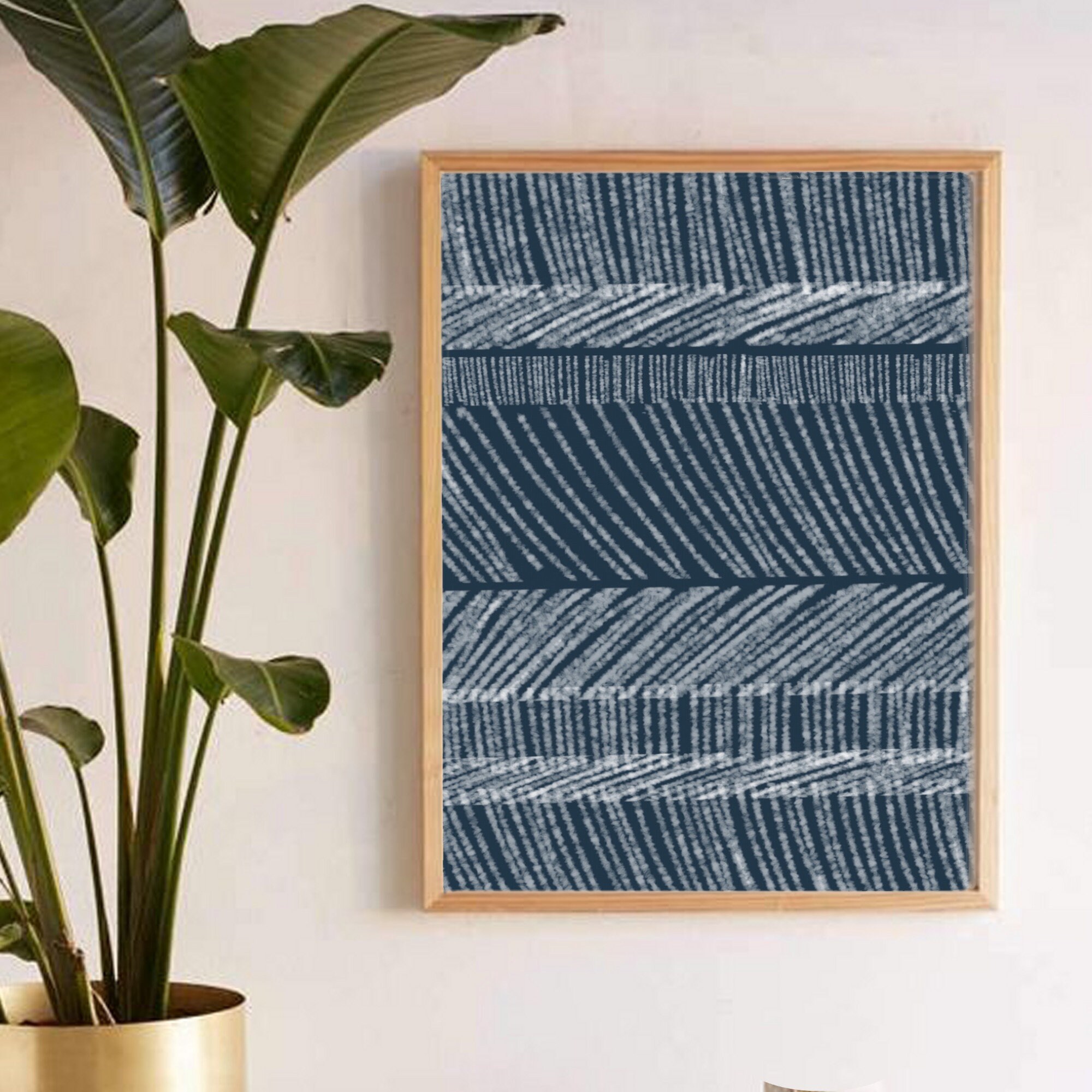 Abstract Navy and White Art Printboho Art Print Navy Home Etsy Ireland