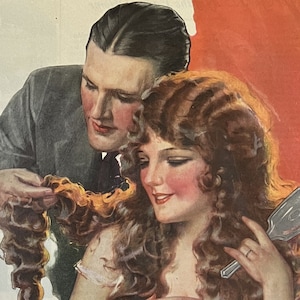 1924 Watkins Coconut Shampoo -  11x14inches.  Womens advertising, vintage hair care ad,