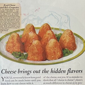 1923 Kraft Cheese Advertisement -  8x11 inches. Cheese, baking,  antique food advertising