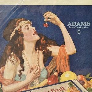 1919 Adams California Fruit Gum Ad - 7x11 Inches - Ruth Roland, vintage chewing gum ad