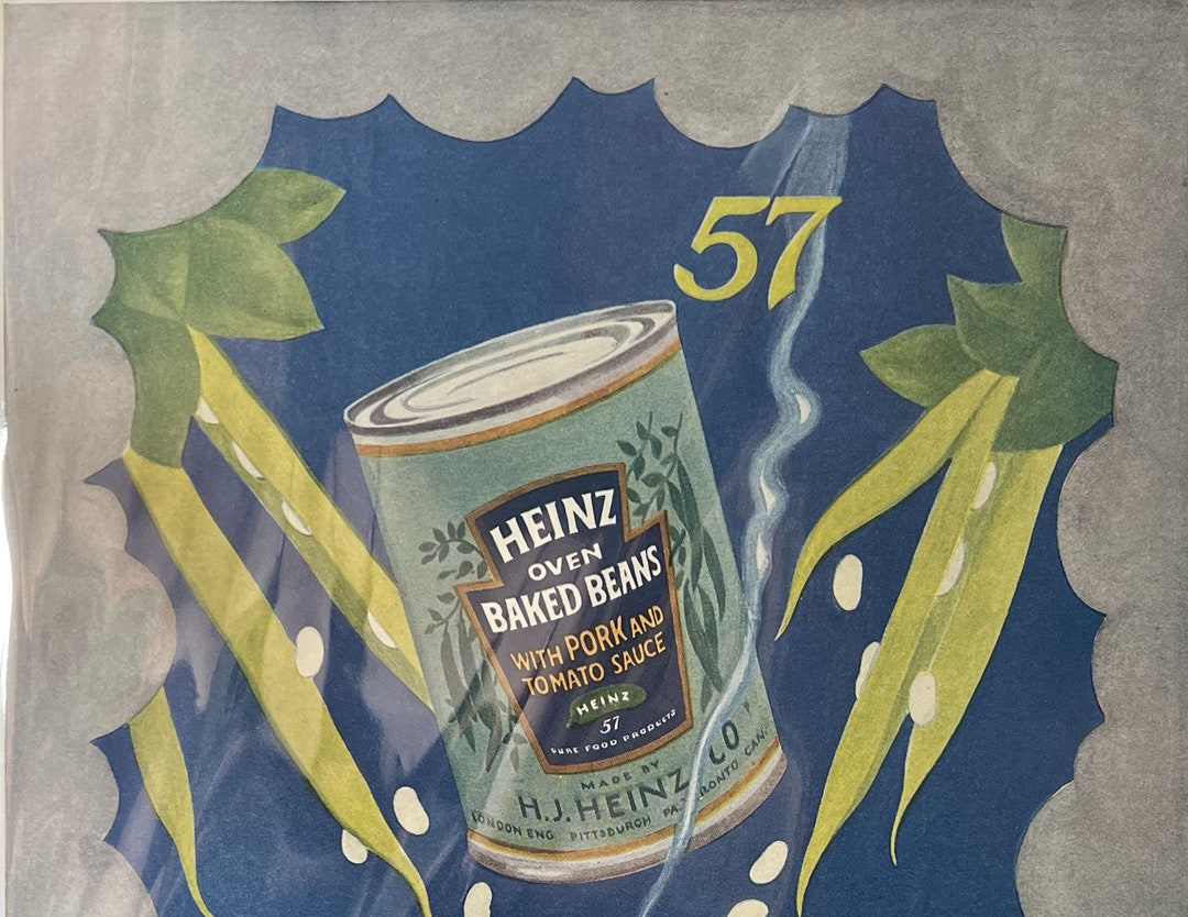 Vintage 1927 Heinz Baked Beans Ad 9x112 Richly Illustrated Etsy