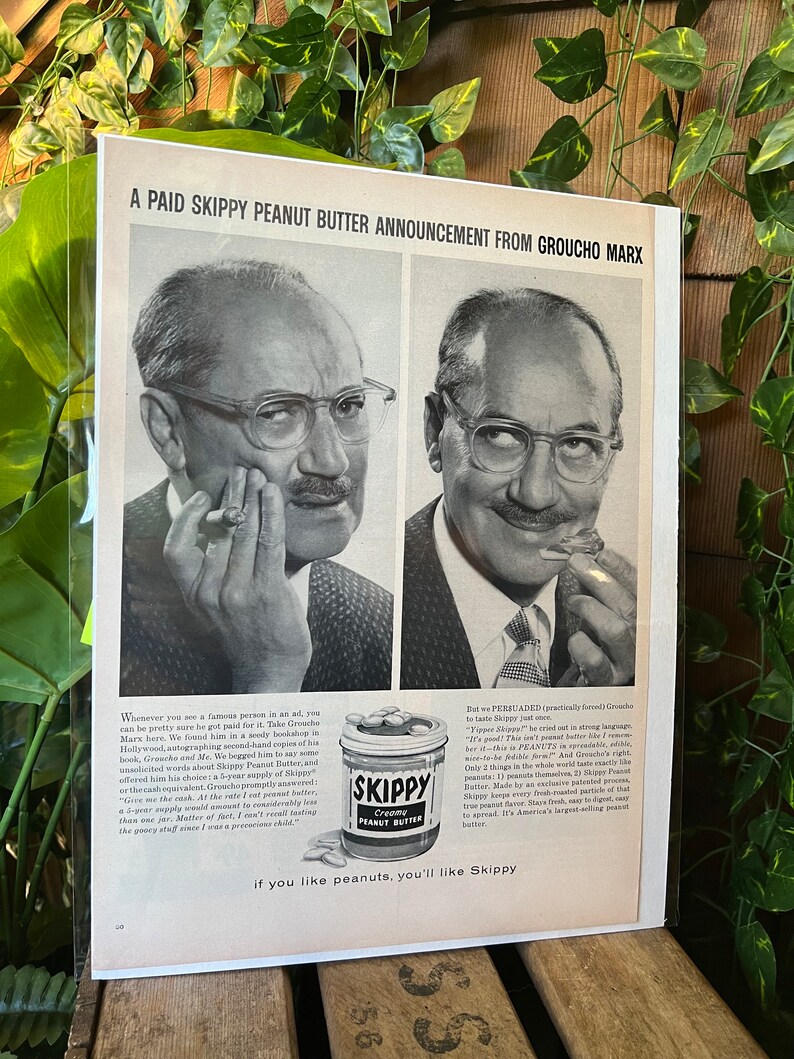 1960 Vintage Skippy Peanut Butter Advertisement 10x13 Etsy