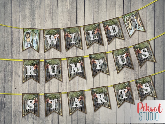 Where The Wild Things Are Diy Banner Wild Rumpus Digital Etsy
