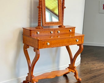 Victorian Birds Eye Maple Dressing Table