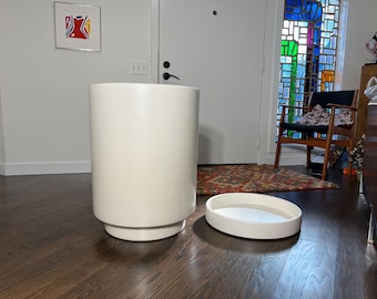 Mid Century Large White Cylinder Architectural Pottery Made in USA