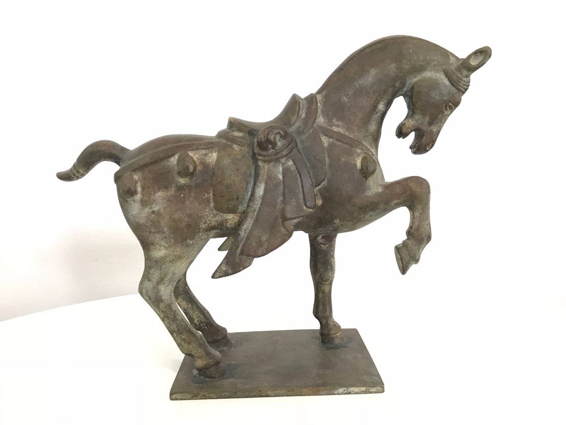 Vintage Bronze Chinese Tang Dynasty Horse Statue Etsy